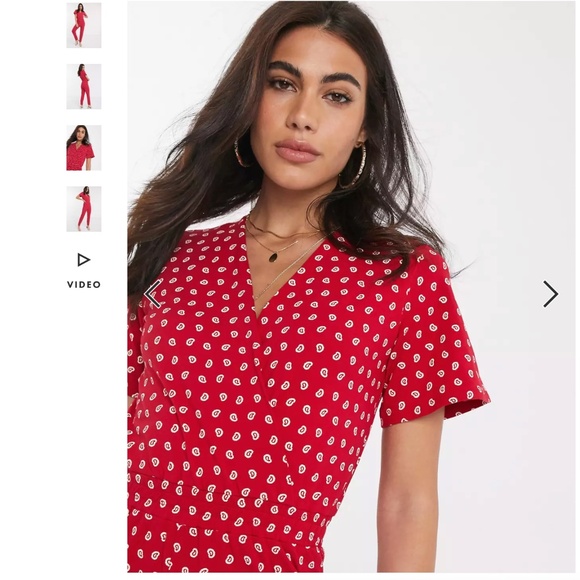 People Tree Red Polka Dot Jumpsuit - Picture 3 of 4